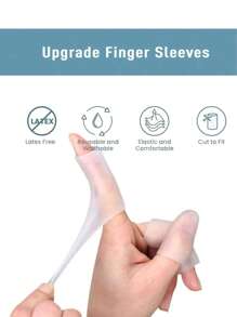 2/4 piezas Fundas de gel para dedos, almohadillas protectoras de silicona para dedos para aliviar la fatiga de los dedos, baja alergia, accesorios reutilizables para el cuidado de las manos (Debido a la producción artesanal, el producto puede tener defectos) Accesorios de gimnasia