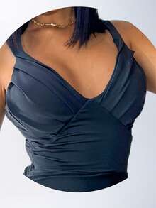 Vestido Feminino Curto Colado Com Alça Malha Suplex Premium Básico - Preto - Visão 6