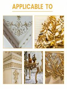 Décoration murale en peinture dorée métallique étincelante, peinture dorée pour pilier, clôture extérieure et pots en or brillant, peinture à l'eau à base d'or