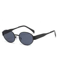 1副女士大框椭圆形金属镜框网络红人街拍复古休闲时尚眼镜个性化时尚眼镜 - 彩色 - 查看 10