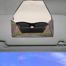 1 pièce Étui à lunettes décoratif avec strass, boîte de rangement pour lunettes