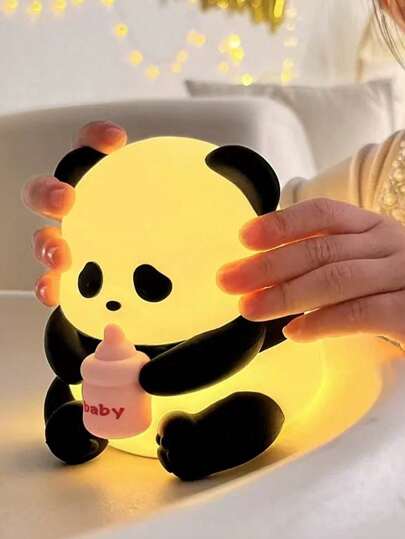 1 pieza Lámpara de noche de panda, decoración de panda adorable para sala de estar, dormitorio, regalo ideal para decoración de escritorio, lámpara de escritorio