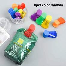 8pcs Food Chip Bag Clips, Colorful Fridge Magnetic Sealing Clips For Kitchen Food Storage, Mini House Set - Multicolor - View 11