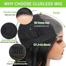 bling hair Glueless Human Hair Wigs, Pre Plucked, 180% Density, Human Hair Wigs, Glueless Wear And Go 9x6, 6x4, 5x5 Closure Wigs, Pre Cut, Body Wave 13x4 13x6 Lace Front Human Hair Wigs - SNatural - 查看 7