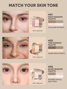 JUDYDOLL Paleta 2 en 1 de Iluminador y Contorno, 9g Paleta Mate de Iluminador y Rubor, Multifuncional, Adecuada para Principiantes, Uso Personal o Regalo, Aplicable para Fiesta, Cita, Boda, Celebración, Maquillaje Diario Natural, Maquillaje Lindo, Maquillaje Sangriento, Maquillaje para Citas y Diversas Ocasiones - #01 - Ver 4