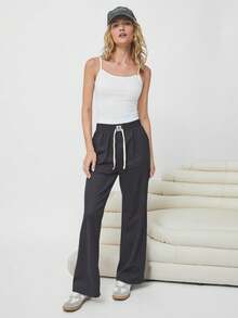 PANTALÓN ENTUBADO - Gris Oscuro - Ver 1