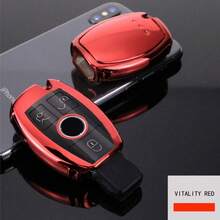 Juego de llaveros adecuado para Mercedes-Benz, cubierta de llave de TPU suave, caja de almacenamiento de llaves de coche para modelos Mercedes-Benz Clase A, Clase C, Clase E, Clase S, Clase G, GLC, GLE, GLS, CLA, CLS, GLA, GLB, bolsa de llave de alta gama, adecuada para hombres y mujeres. - Unitalla - Ver 14