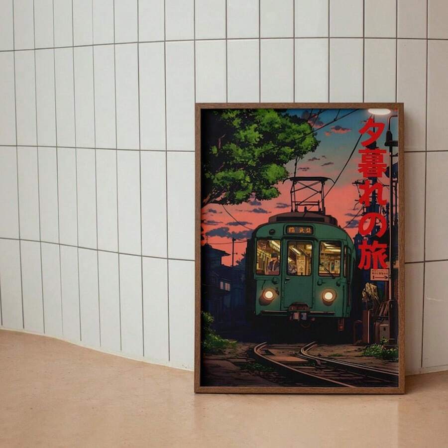 1buc Poză de perete nostalgică Estetică japoneză Imprime pe pânză Picturi Postere asiatice de epocă Decor retro pentru dormitor, sufragerie sau cărucior de bar, cămin, decor de perete Cadou pentru ea fără ramă - Multicolor - Vizualizare 1