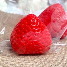1pc Solid Strawberry Squeezy Toy, High Quality Glossy Strawberry Squeeze Toy, Simulated Silicone Toy, Stress Relief Toy, Fidget Toy, Breathable Toy, Big Strawberry Squeezer, Silicone Like, Putty Texture