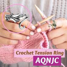 2 Pieces Crochet Rings For Crocheting Cute Yarn Guide Knitting Ring For Finger Adjustable Yarn Tension Ring Crochet Supplies