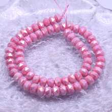 20 Stücke/Beutel 6x8mm facettierte Glasperlen in Macaronfarben für Schmuckherstellung, Sommerfarben, DIY Halskette, Handyketten, Raumperlen