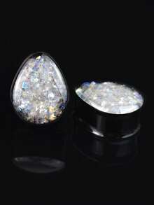 1 Cặp 8-30mm hình giọt nước Acrylic lấp lánh kim tuyến đo tai dùng xỏ khuyên cơ thể - sequin - Xem 6