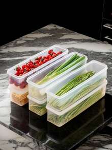 4 Large Capacity, Moisture-Proof, Insect Proof, Transparent And Visible Kitchen Storage Boxes, Vegetable And Noodle Storage Boxes, Stacked Design Can Save Space - Multicolor - View 2