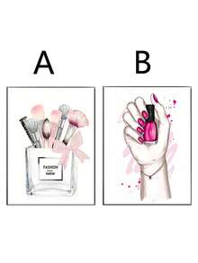 1入組女性化妝鑽石畫套件，彩妝畫布藝術，美女印花，巴黎藝術海報，適用於臥室、客廳、走廊，現代壁畫、牆壁裝飾、秋季裝飾、間隔裝飾，無框