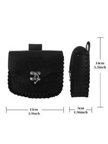 1PC Medieval PU Leather Pouch Portable Drawstring Purse Medieval Belt Pouch Vintage Renaissance Belt Pouch Dice Bag For Men Women Costume Accessories LARP Vintage Viking Belt Pouch Halloween - Buckle Bag - View 6