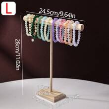 3pcs Wooden T-Shaped Jewelry Display Stand Set, Multifunctional Necklace, Bracelet, Anklet Organizer & Holder, Ideal For Wedding Accessories, Detachable Rack For Keys, Memorabilia, Hair Accessories Storage, Suitable For Counter, Vanity, Bedroom