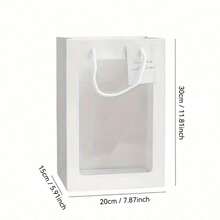 10个小卡字体随机礼品鲜花包装纸袋透明窗口手提袋花束礼品花盒窗口袋包装袋情人节万圣节圣诞节礼品包装袋 - 彩色 - 查看 5