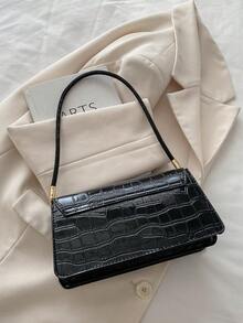 复古撞色豹纹优雅单肩/腋下包，女士豹纹手提包，豹纹强势回归