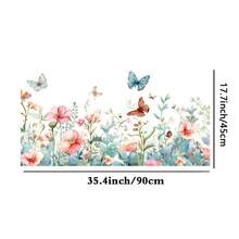 1 Stück Buntglas-Fensterfolie mit Frühlingsblumen, Fensterverkleidungsfolie mit geätztem Glas-Effekt, klassisch europäischer, farbenfroher Dekorfilm für Küche und Zuhause