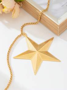1 pièce Collier pendentif métal rétro exagéré grande pentagramme, convient pour les femmes assistant à des soirées formelles, galas, vacances, bijoux de style