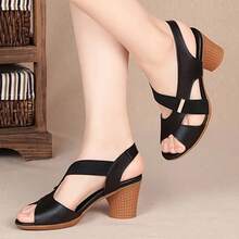 2025 Women Summer Sandals, Comfortable Mid-Heel Ladies Casual Open Toe Sandals, Non-Slip Outdoor Shoes, Mother Shoes