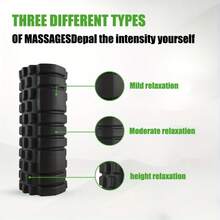 重型EVA泡沫滚筒，适用于背部、腿部和臀部，高密度深层组织按摩器，3区纹理设计（25.5厘米） - 彩色 - 查看 3