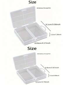 1/2pcs Transparent Battery Storage Box, Can Hold 24pcs AA Or 24pcs AAA Batteries, Back To School