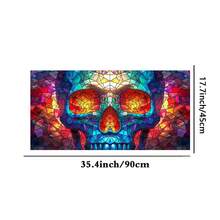 1 Rolle leicht zuschneidbare einseitig bunte Skelett Fensterfolie mit Frosteffekt, statische Haftung ohne Klebstoff, Buntglas Fensterfolie Kunst Dekoration, Fensteraufkleber, Fenstersticker