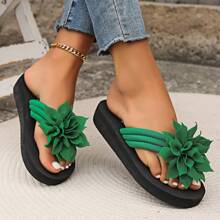 Women's Simple Casual Comfortable Flower Design Flip Flops - Leisure Large Size 36-43