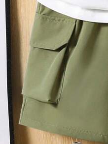 Tween Boys' Cartoon Graphic Print Short Sleeve T-Shirt And Woven Shorts Set