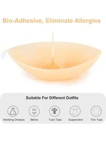 Silicone Push Up Bra, Women's Super Sticky Silicone Invisible Bra, Wedding Bra, Reusable - Apricot - View 7
