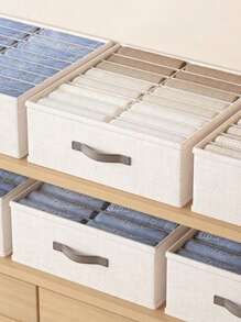 1 pieza Caja divisora de almacenamiento con 16 compartimentos para pantalones/ropa, separador de armario y cajón de armario