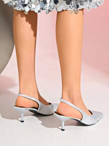 Sandálias de Salto Alto Estilosas Femininas - Design Confortável de Slip-On, Bico Fino, Adequado para Festas e Uso Diário