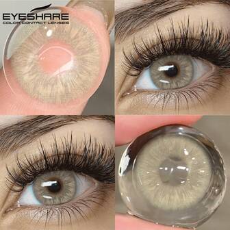  EYESHARE Färgade Kontaktlinser För Ögon Blå Grå Mjuk Skönhet Ögonmakeup Brun Kosmetiska Linser Årliga Engångs Rosa Färgade Skönhetslinser 14,5 mm, 1 par/2 st Halloween Kostym Cosplay