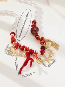 1 st. Zomer Croal Ketting Schelp Zeester Zee Leven Charm Kettingen Strand Boho Sieraden Accessoires Voor Vrouwen