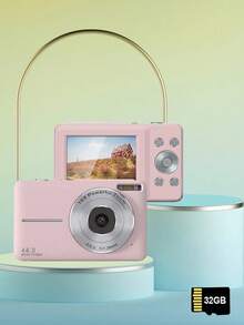 高清数码 CCD 摄像机 2.4 英寸显示屏 CMOS 传感器 16 倍数码变焦 4400w 像素照片 包含 32G 内存卡 + 数据线 + 相机 + 电池 + 挂绳 + 收纳袋，适合男孩和女孩的节日礼物 - 相機+電池+記憶卡+數據線+掛繩+收納包 - 查看 10