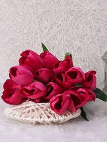 44cm Tulip, 9 Forks 9 Heads Tulip, Artificial Flowers, Decoration, Tulip Bouquet, Artificial Flowers, For DIY Flower Arrangement, For Wedding, For Home, Garden, Decoration - Multicolor - View 11