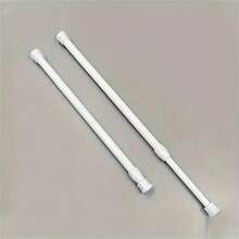 Easy Install Adjustable Curtain Rod - Heavy Duty No-Drill Telescopic Design, Suitable For Shower, Closet And Windows - Durable Steel & Plastic Home Accessory, Perfect For Room Decor, Tension Rod, Storage Rod, Multi-Function Expandable Rod, Space Saving, Bathroom Storage - White - View 4