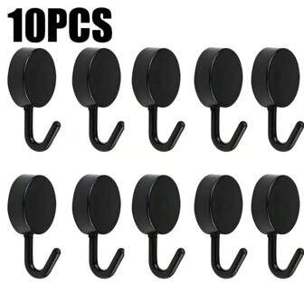 10pcs Self-Adhesive Wall Hooks, Waterproof, Easy Installation, Multi-Purpose Hooks, Suitable For Bathroom, Bedroom, Kitchen - Towel, Key, Coat Hooks, Practical Hangers