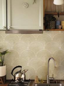 1 Set 10PCS-7.87X7.87in Midcentury Modern Warm/Fresh Sage Vintage Self Adhesive Vinyl Floor Tiles,Peel And Stick Floor Tile DIY Flooring For Kitchen Backsplash Decor Refresh Your Home