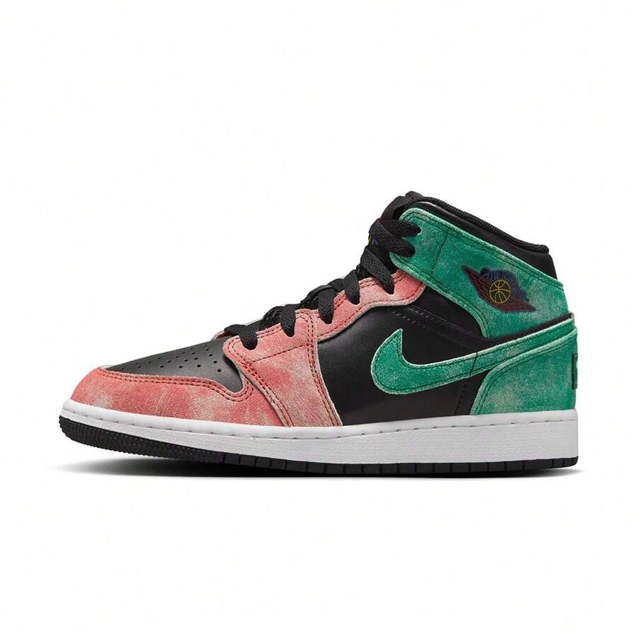 Big Kid's Jordan 1 Mid SE "S Playground" Blk/Grn-Dune Rd (FQ1292 003) - màu đen - Xem 1