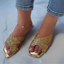 Women's Flat Sandal X Glitter - 金色 - 查看 4