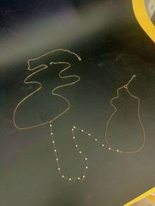 1pc 18k Gold-Plated Stainless Steel Chain With Random White Round Faux Pearl Decor Back Necklace, Elegant And Fashionable For Wedding, Engagement, Gala - Gold - View 2