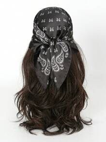 1pc Paisley Printed Bandana Headband Handbag Decoration Silk Square Scarf Suitable For Daily Use Bandana,Hair Band,Head Band Ideal For Dressing Up Your Look