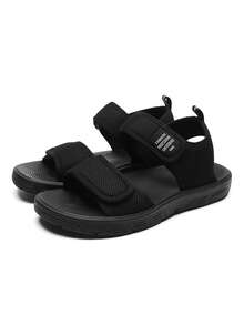 1 Pair Men's Summer Sandals, New Style Breathable Fashion Shoes, Non-Slip Driving Casual Beach Shoes For Men - Black - View 9