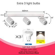 Decorative Ceiling Mounted Linear Track Lighting, Wall Decor, Living Room Decor, Single/Double/Triple/Quad Head Aluminum Spotlight With GU10 Lamp Holder, Vintage Style, With Or Without Bulbs, Easy Installation, Hardwired, Suitable For Exhibition Hall/Reading Room/Dining Room/Bar/Bedroom/Cafe/Dining Hall/Clothing Store/Living Room, Available In Multiple Sizes As Needed - Ceiling Chandelier GU10 Lamp Holder - View 32