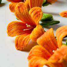 373 件金色系列雪尼尔花茎工艺套件 - 中国凌霄花 DIY 美术用品、管道清洁器花卉套件、用于花卉家居装饰的柔性电线、手工制作减压（附视频指南）