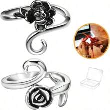 2 Pieces Crochet Rings For Crocheting Cute Yarn Guide Knitting Ring For Finger Adjustable Yarn Tension Ring Crochet Supplies