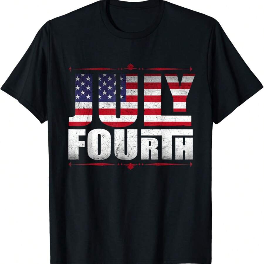 4TH Of July Independence Day Celebrate Patriotic T-Shirt T-Shirt - 黑色 - 查看 1