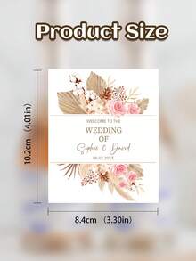 30pcs, Custom Pampas-Grass-Design Wine Bottle Wrap Sticker, Customized Labels, Personalized Baptism Birthday Label - Multicolor - View 10